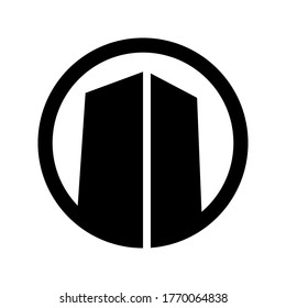Circular architecture icon. Vector logo concept for accounting or real estate company. Vector