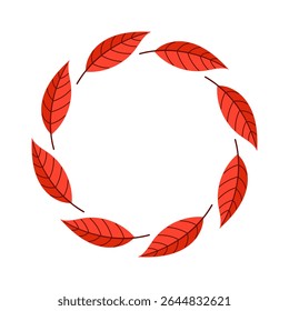 The Circular Arrangement of Beautiful Red Leaves That Define Autumns Essence and Charm