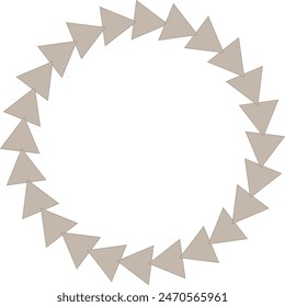  a circular arrangement of identical triangles with their points facing outwards, creating a shape that resembles a sun or a starburst