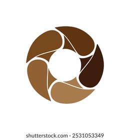 Seta circular logotipo abstrato. ícones de seta. Sinal de seta abstrato circular. Logotipo da lente da câmera, modelo de logotipo de estrela e círculo.