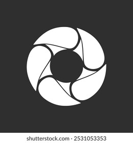 Circular arrow abstract logo. arrow icons. Circle abstract arrow sign. Camera lens logo, star and circle logo template.