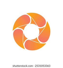 Circular arrow abstract logo. arrow icons. Circle abstract arrow sign. Camera lens logo, star and circle logo template.