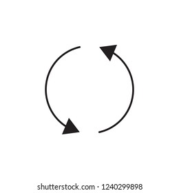 Circular arrow, circle arrow icon. Rotation, restart, twist, turn concept button icon. Vector