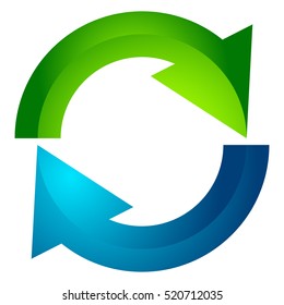 Circular arrow, circle arrow icon. Rotation, restart, twist, turn concept button / icon. Vector