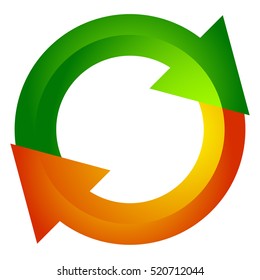 Circular arrow, circle arrow icon. Rotation, restart, twist, turn concept button / icon. Vector