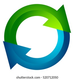 Circular arrow, circle arrow icon. Rotation, restart, twist, turn concept button / icon. Vector