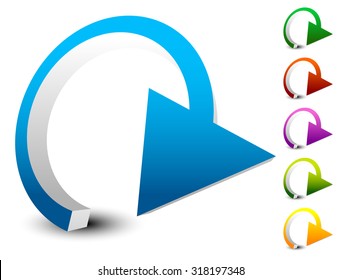 Circular arrow clockwise. Editable vector. Arrow icon, arrow button.