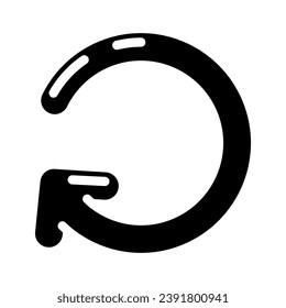 vector de icono de glifo de operación cíclica de flecha circular. signo de operación cíclica de flecha circular. ilustración de símbolo aislado