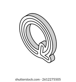 circular arrow cyclic operation isometric icon vector. circular arrow cyclic operation sign. isolated symbol illustration