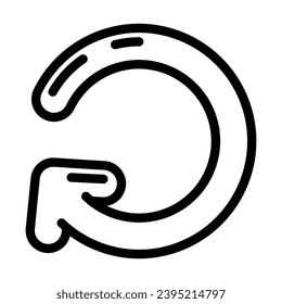 vector de icono de línea de operación cíclica de flecha circular. signo de operación cíclica de flecha circular. símbolo de contorno aislado ilustración negra