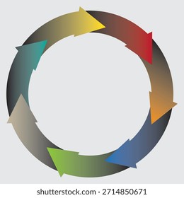 Circular Arrow Diagram Illustrating Multi-Directional Flow or Process