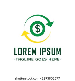 Circular Arrow Dollar Logo.  This logo is suitable for businesses in the finance, investment, and consulting industries