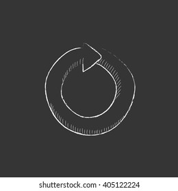 Circular arrow. Drawn in chalk icon.