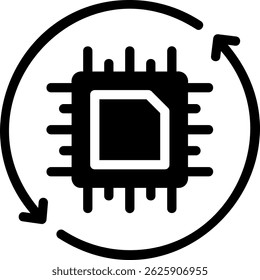 circular arrow glyph icon illustration vector