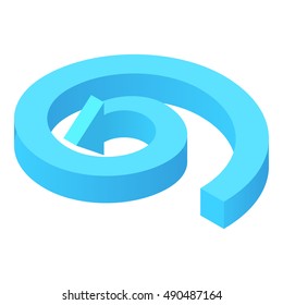 Circular arrow icon in cartoon style isolated on white background. Click and choice symbol vector illustration