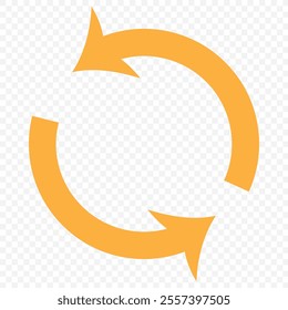 circular arrow icon. Circle arrow on transparent background. Refresh, reload, recycle, loop rotation sign. eps 10.
