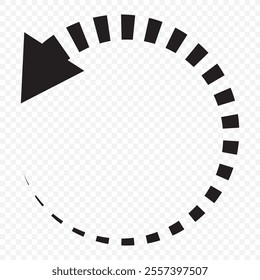circular arrow icon. Circle arrow on transparent background. Refresh, reload, recycle, loop rotation sign. eps 10.
