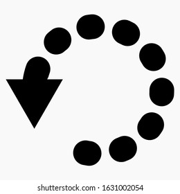 Circular arrow icon. Download illustration. Reload web page. Updating information. Vector icon.