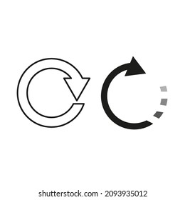 Circular arrow icon. Fat and thin. Reload emblem. Restart sign. Update symbol. Vector illustration. Stock image. 