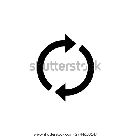 Circular arrow icon, indicating refresh, reload, recycle, repeat, or synchronization processes in technology and user interfaces.
