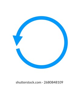 The circular arrow icon. The refresh, loading, and reloading symbol. Arrow vektor.