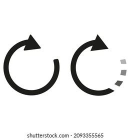 Circular arrow icon. Restart sign. Reload emblem. Update symbol. Technology concept. Vector illustration. Stock image.
