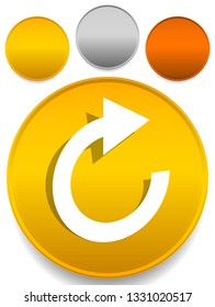 Circular arrow icon. Revolve, rotate, iteration concept icon