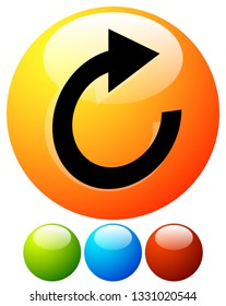 Circular arrow icon. Revolve, rotate, iteration concept icon