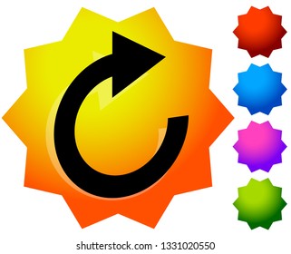 Circular arrow icon. Revolve, rotate, iteration concept icon