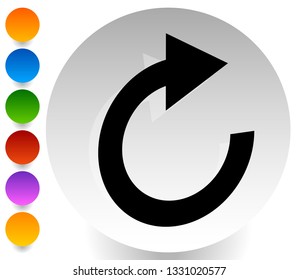 Circular arrow icon. Revolve, rotate, iteration concept icon