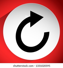 Circular arrow icon. Revolve, rotate, iteration concept icon