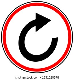 Circular arrow icon. Revolve, rotate, iteration concept icon