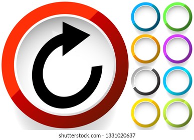 Circular arrow icon. Revolve, rotate, iteration concept icon
