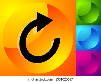 Circular arrow icon. Revolve, rotate, iteration concept icon