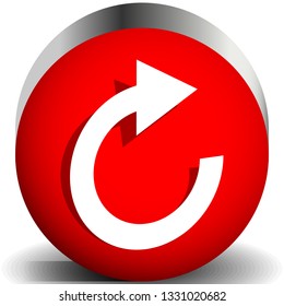 Circular arrow icon. Revolve, rotate, iteration concept icon