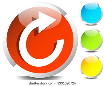 Circular arrow icon. Revolve, rotate, iteration concept icon