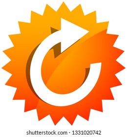 Circular arrow icon. Revolve, rotate, iteration concept icon