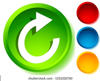 Circular arrow icon. Revolve, rotate, iteration concept icon