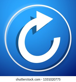 Circular arrow icon. Revolve, rotate, iteration concept icon