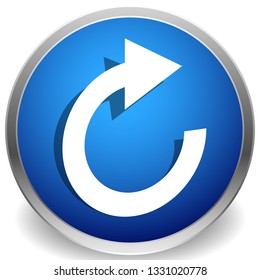 Circular arrow icon. Revolve, rotate, iteration concept icon