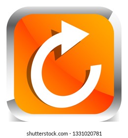 Circular arrow icon. Revolve, rotate, iteration concept icon