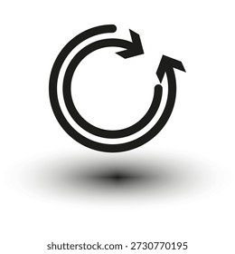 Icono de flecha circular. Símbolo de ciclo de rotación. Actualizar el Vector del Actualizar. Detalle de sombra suave. EPS 10.