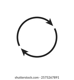 A circular arrow icon that effectively represents refresh and reload actions, which are commonly used in digital interfaces. This icon symbolizes continuous motion and regular updates in applications