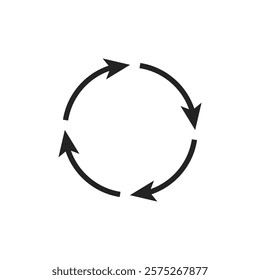 A circular arrow icon that symbolizes and represents refresh or reload functions effectively. It is ideal for use in web and application interfaces to signify the action of updating content and data