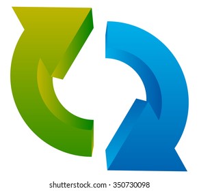 Circular arrow icon. Two curved arrows pointing against each other.