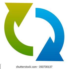 Circular arrow icon. Two curved arrows pointing against each other.