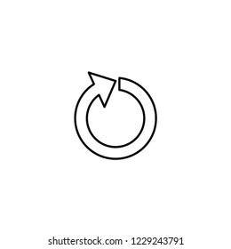 Circular Arrow Icon Vector in Flat & Line Art Style on White Isolated Background.