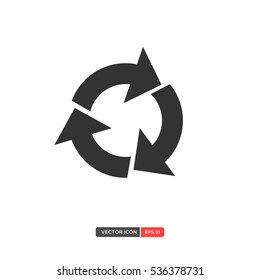 Circular arrow icon vector on white background. Vector illustration eps 10
