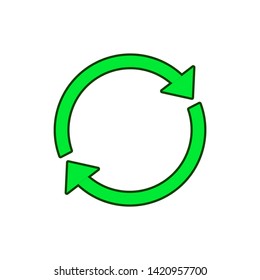 circular arrow icon vector, recycle sign and symbol for label