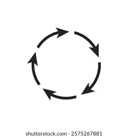 The circular arrow icon is a wellrecognized symbol that represents refresh and reload actions within user interfaces, symbolizing the process of updating or restarting applications and webpages